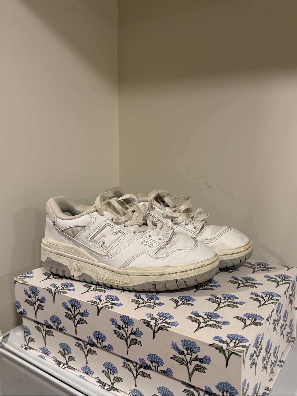 New Balance White Women's 650 Leather Sneakers